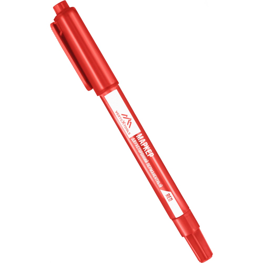 Изображение товара Строительный маркер vertextools красный, двухсторонний 00010-02