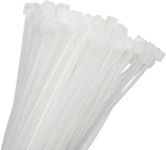 Изображение товара Кабельные стяжки ЗУБР КС-Б1, 1.8x100 мм, нейлон РА66, 100 шт, белые, Профессионал 309010-18-100