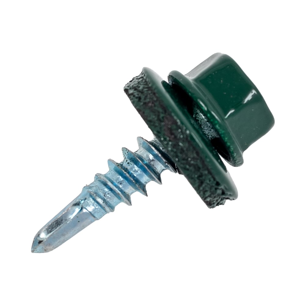 Изображение товара Саморез КРС Госкреп RAL6005 4.8x19 с сверлом и пресс-шайбой 100 шт.