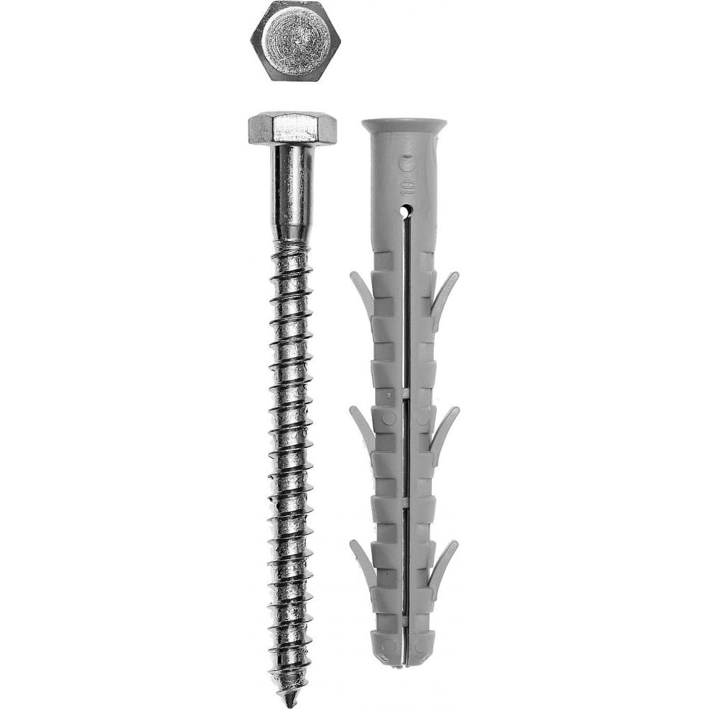 Изображение товара Фасадный дюбель ЗУБР ФД-П 10x140 мм из нейлона и цинка, 50 шт