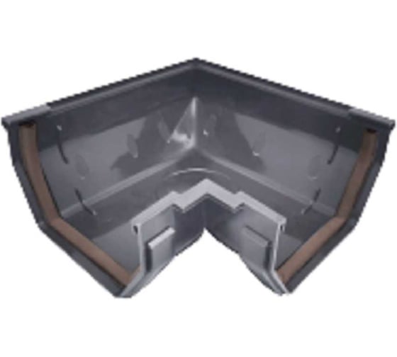 Изображение товара Угол желоба универсальный IMPLAST с уплотнителем 90 гр./110 мм U110/67, серый UAG