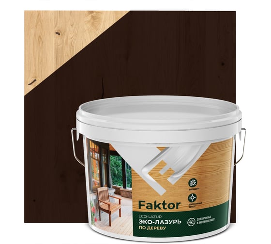 Изображение товара Эко-лазурь ЯРОСЛАВСКИЕ КРАСКИ FAKTOR для древесины палисандр, ведро 2,7 кг О06865