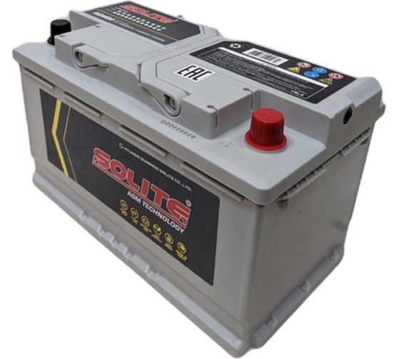 Изображение товара Аккумуляторная батарея Solite 6СТ80 314x174x190 , емкость 80 а/ч, ПП AGM80R
