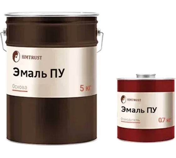 Изображение товара Комплект эмаль Химтраст ПУ Компонент А+Б серый_ведро 5кг+0,7кг 10657