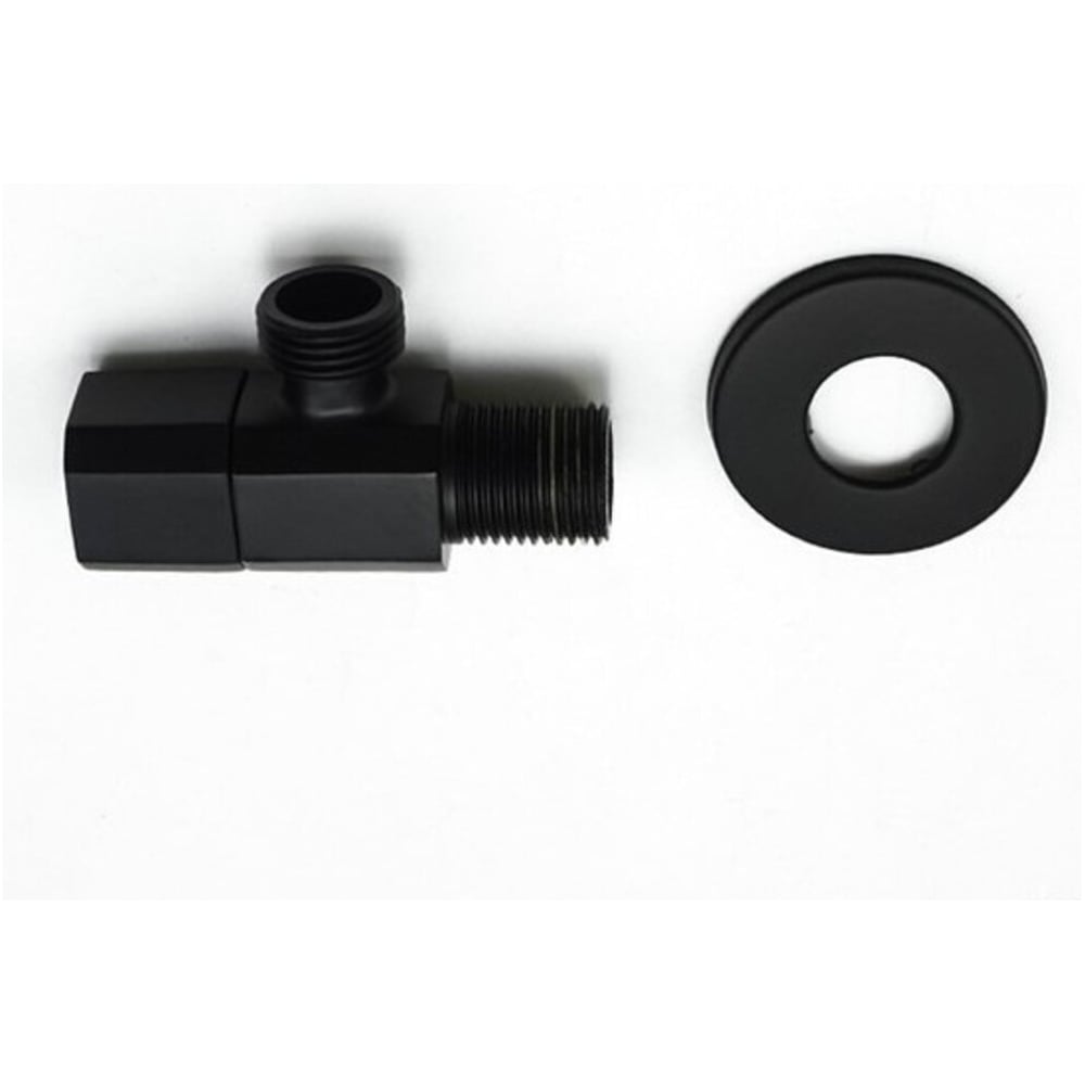 Изображение товара Угловой вентиль из нержавеющей стали 1/2x1/2 черный для водопровода