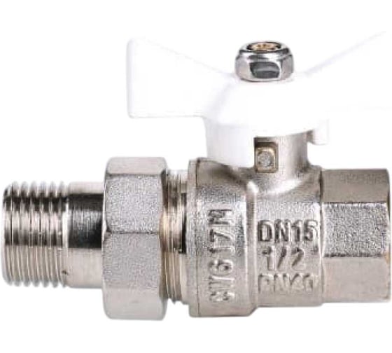 Изображение товара Кран шаровый ООО ПКФ Сварком д= 20 б г/ш (американка) белая ручка (VT.227) (1 шт) s004450