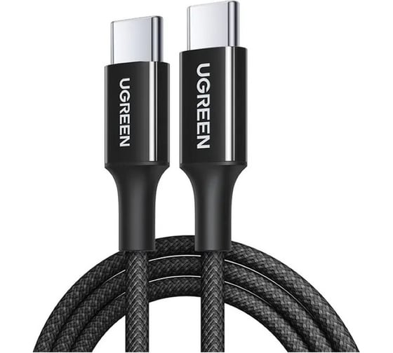 Изображение товара Кабель UGREEN L502 35203 USB-C to USB-C PD Fast Charging Braided Cable 5A Max. Длина: 0,5м. Цвет: черный 35203_
