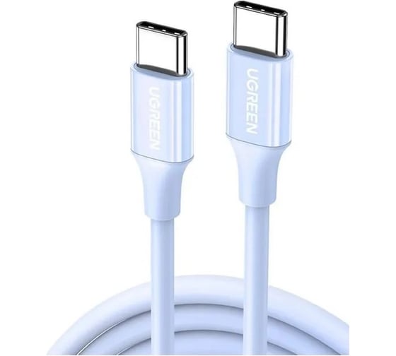 Изображение товара Кабель UGREEN US264 25310 60W USB-C 2.0 Male To USB-C 2.0 Male 3A Data Cable. Длина: 1м. Цвет: голубой 25310_