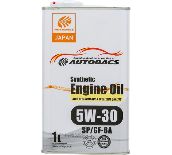 Изображение товара Моторное масло AUTOBACS 5W-30, SYNTHETIC, API SP, ILSAC GF-6, 1 л A00032427