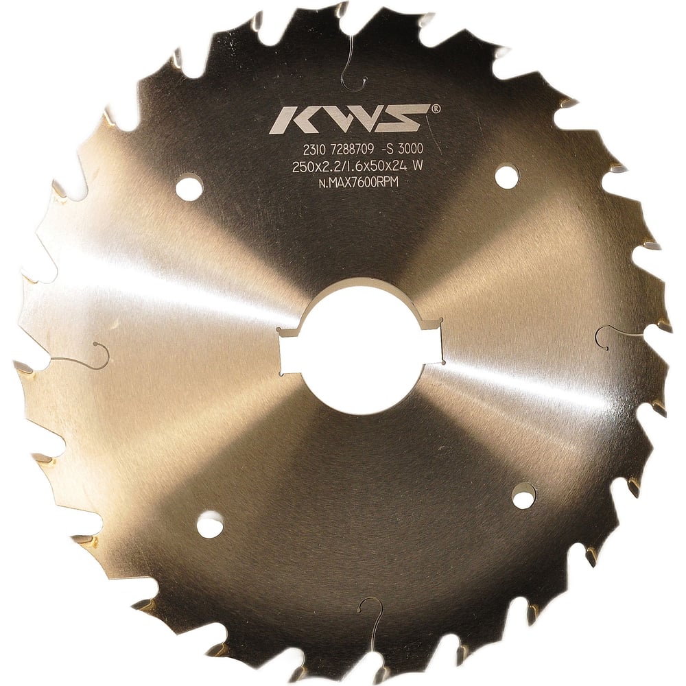 Изображение товара Пильный диск по дереву KWS HM 250х50х2.2/1.6 24 зуба тонкий пропил