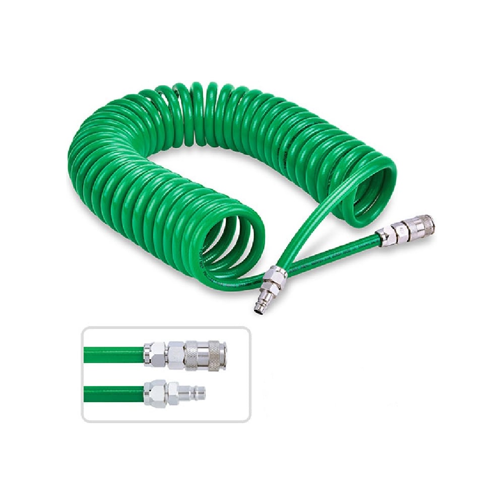Изображение товара Спиральный шланг с фитингами рапид TOPTUL 15 метров 8x12мм KHLC0815E