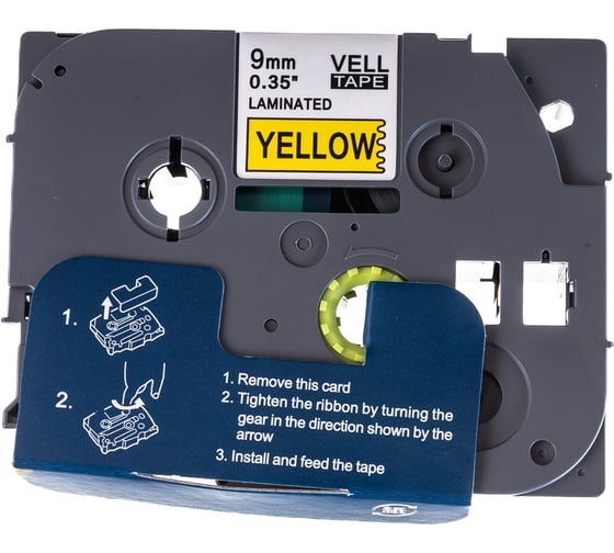 Изображение товара Лента Vell VL-621 (Brother TZE-621, 9 мм, черный на желтом) для PT 1010/1280/D200/H105/E100/ D600/E300/2700/ P700/E550/9700 320056