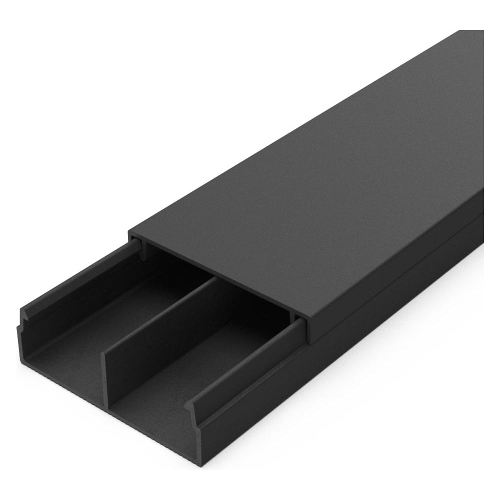 Изображение товара Кабель-канал Промрукав черный 2 м с замком и перегородкой IP40