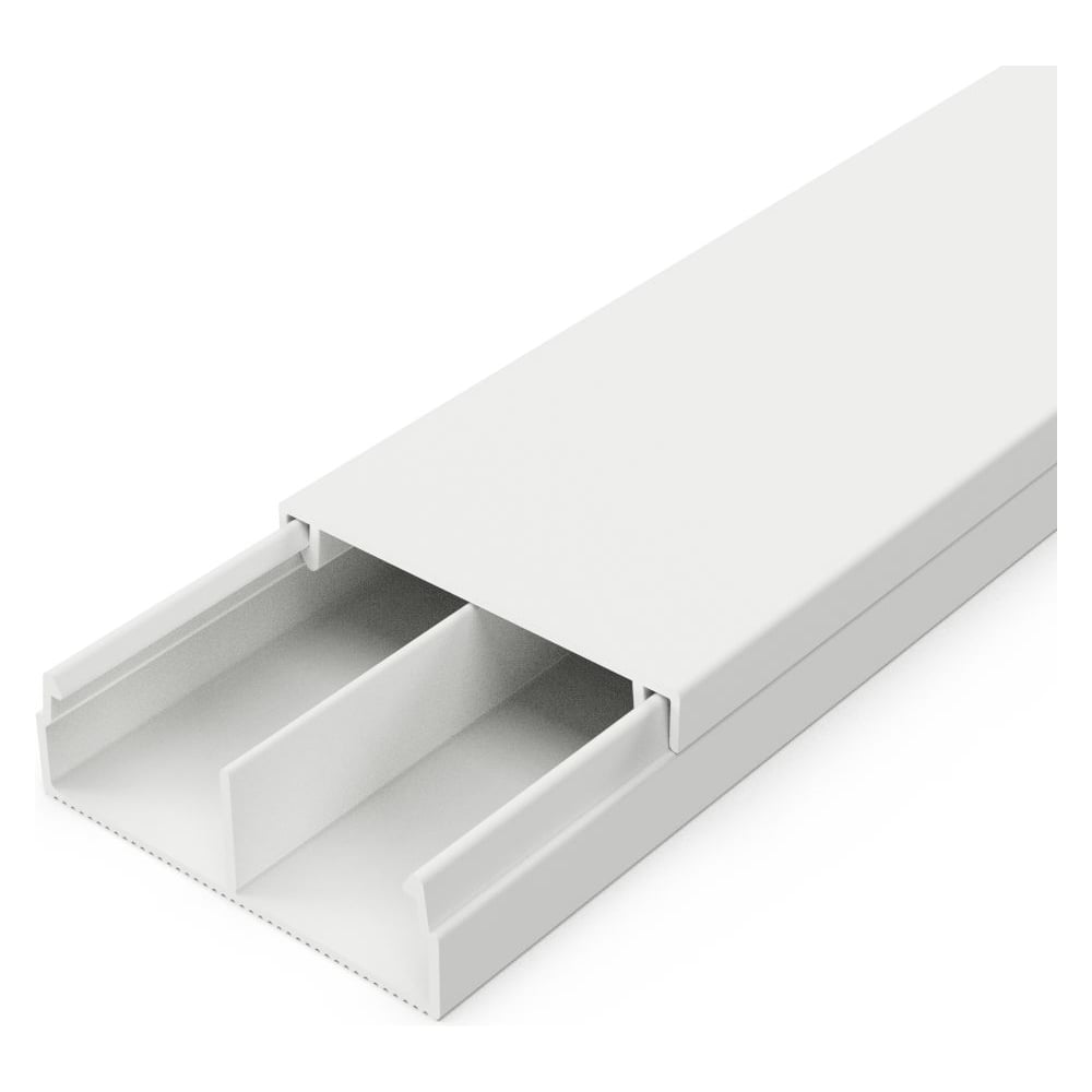 Изображение товара Кабель-канал Промрукав белый 30х10 мм с перегородкой 2-й замок IP40