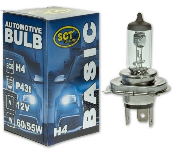 Изображение товара Галогенная лампа SCT H4 Basic, 12 В, 60/55 Вт, P43t 202792
