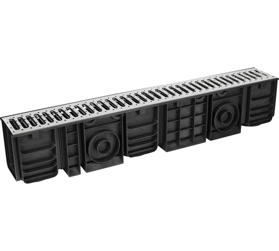 Изображение товара Лоток водоотводный пластиковый AQUADRENAG ЛВП Classic AQD DN100 H185 с решеткой из нержавеющей стали Q10185-N