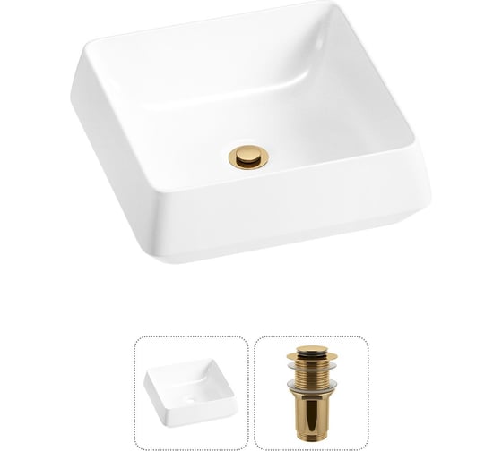 Изображение товара Комплект Wellsee 2 в 1 Lavinia Boho Bathroom Sink накладная раковина 38x38 см 20215414R