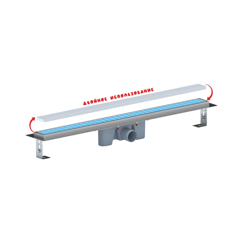 Изображение товара Трап АНИ Пласт из нержавеющей стали 50мм выпуск под плитку TL2085