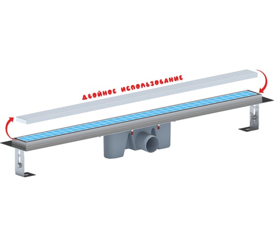 Изображение товара Трап АНИ Пласт из нержав. стали, выпуск 50мм, под плитку TL2085