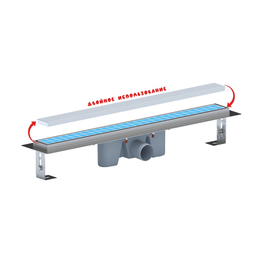 Изображение товара Трап АНИ Пласт из нержав. стали, выпуск 50мм, под плитку TL2065