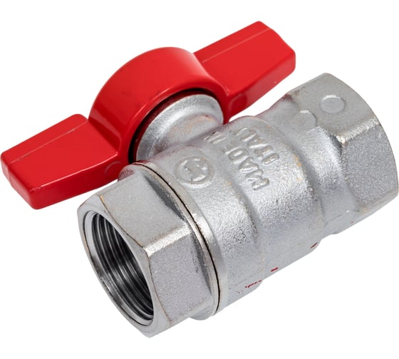 Изображение товара Кран шаровой GIA Giacomini, стандартный проход, ВР-ВР 3/4”, ручка-бабочка, красная, хромированный R251X004