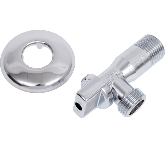 Изображение товара Кран шаровой угловой для смесителя Giacomini GIA, 1/2x1/2, хромированный, c уплотнительным кольцом R613X003