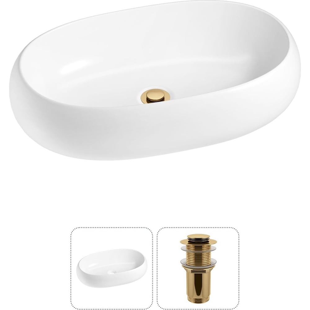 Изображение товара Раковина накладная Wellsee Lavinia Boho 56x33 см белая фарфор