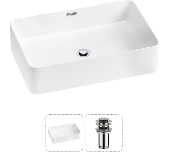 Изображение товара Комплект Wellsee 2 в 1 Lavinia Boho Bathroom Sink накладная раковина 55x37 см 20215223R