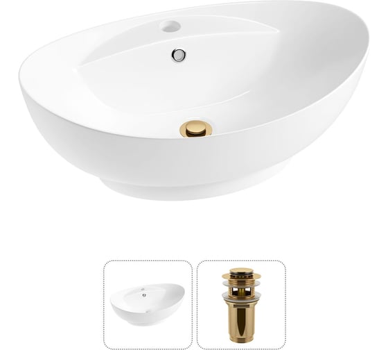 Изображение товара Комплект Wellsee 2 в 1 Lavinia Boho Bathroom Sink накладная раковина 59x39 см 20215145R