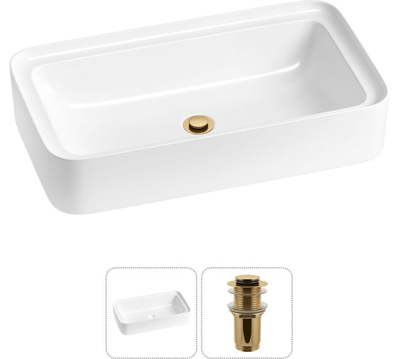 Изображение товара Комплект Wellsee 2 в 1 Lavinia Boho Bathroom Sink накладная раковина 75x40 см 20215334R