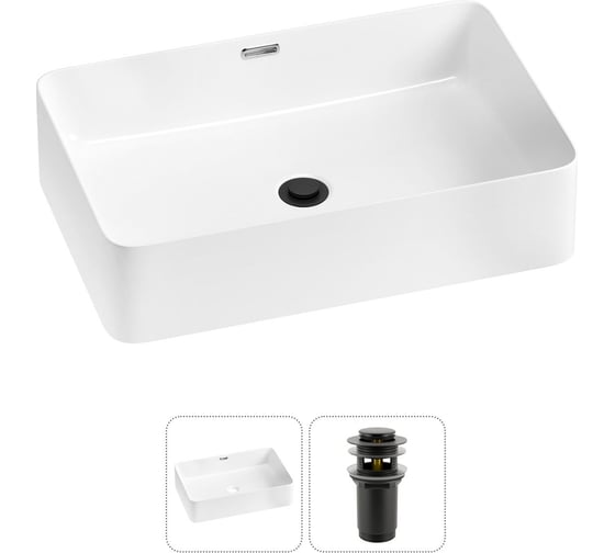 Изображение товара Комплект Wellsee 2 в 1 Lavinia Boho Bathroom Sink накладная раковина 55x37 см 20215224R