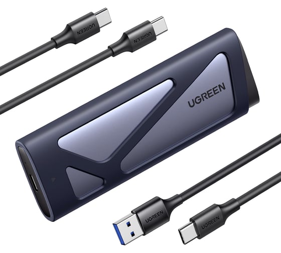 Изображение товара Бокс внешний для жесткого диска UGREEN CM767 15813 M.2 NVMe/M.2 SATA SSD Enclosure 10Gbps. Цвет: серый 15813_