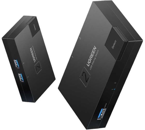 Изображение товара Переключатель UGREEN CM618 15149 USB 3.0 Sharing Switcher 2 In 1 Out. Цвет: черный 15149_