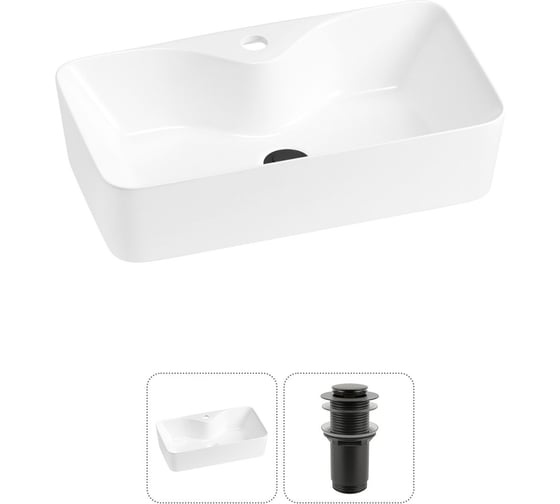 Изображение товара Комплект Wellsee 2 в 1 Lavinia Boho Bathroom Sink накладная раковина 54x30 см 20215272R
