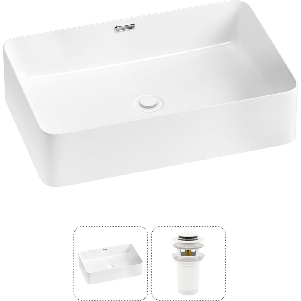 Изображение товара Комплект накладной раковины Wellsee Lavinia Boho 60x39 см с водоотталкивающим покрытием