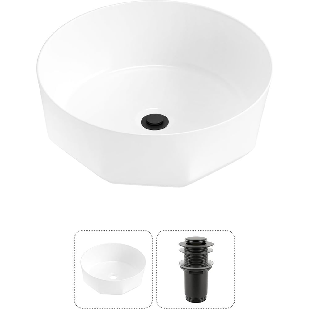 Изображение товара Wellsee раковина накладная Lavinia Boho 42х42 см белая с донным клапаном