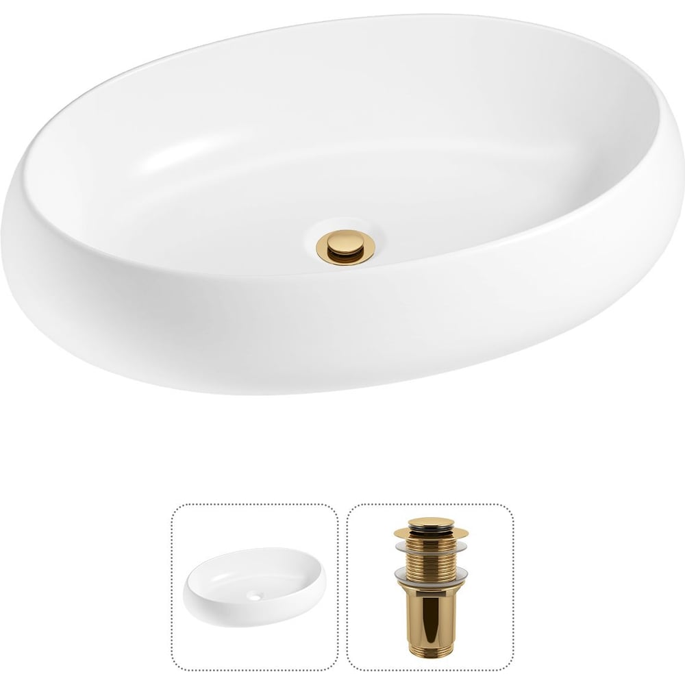 Изображение товара Комплект Wellsee 2 в 1 Lavinia Boho накладная раковина 60x40 см белая