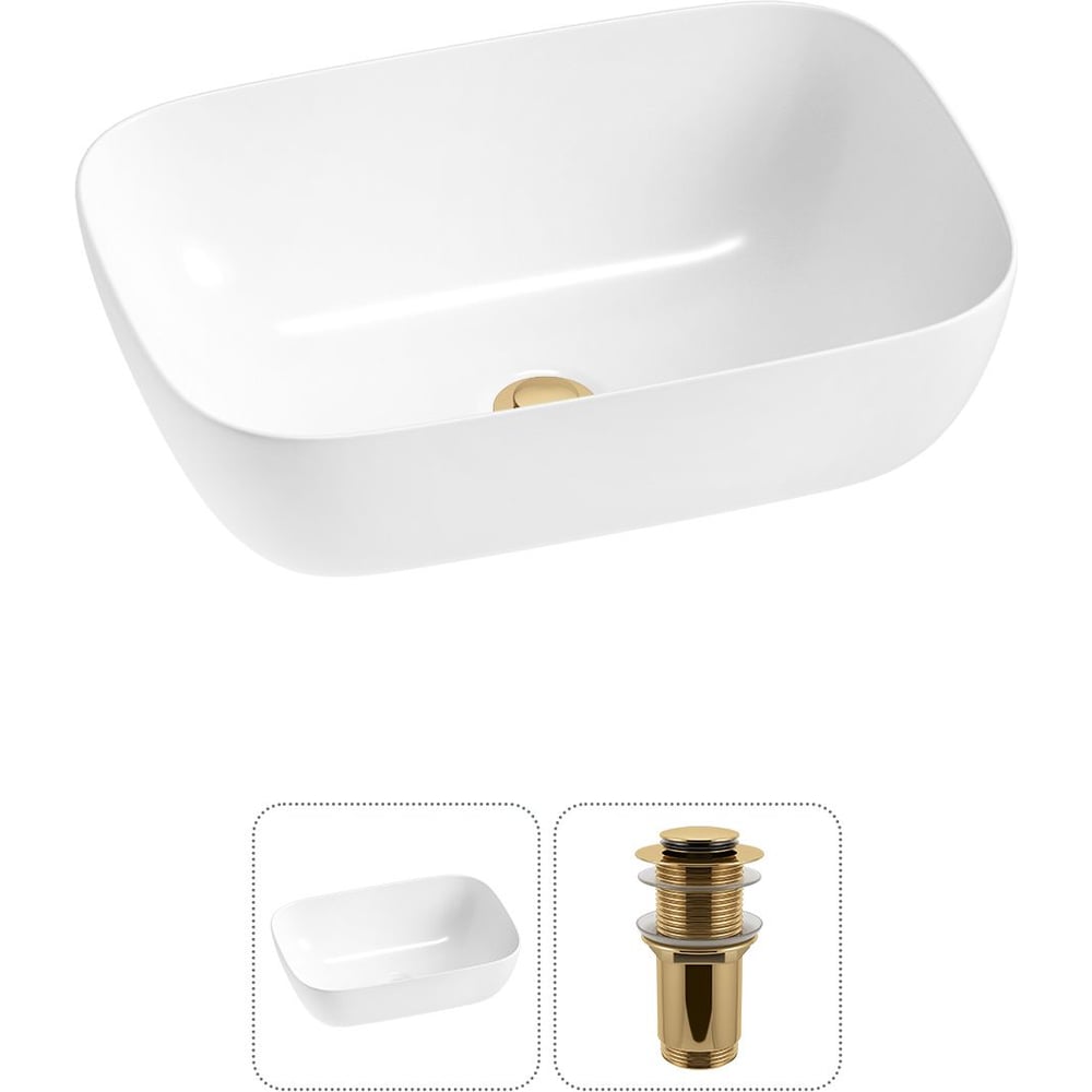 Изображение товара Комплект Wellsee накладная раковина Lavinia Boho 46x33 см белый фарфор