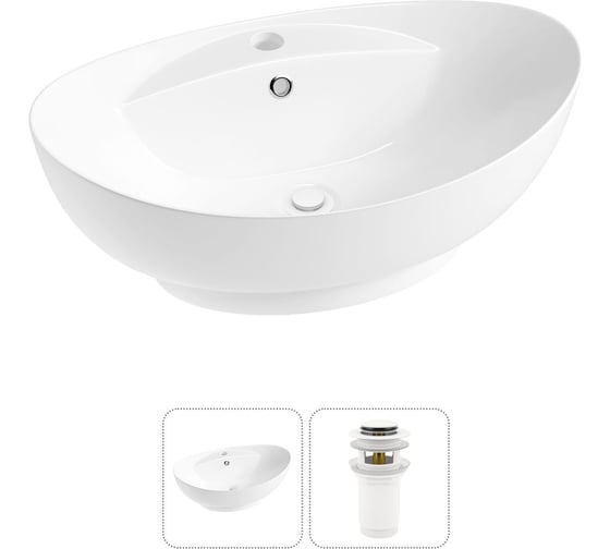 Изображение товара Комплект Wellsee 2 в 1 Lavinia Boho Bathroom Sink накладная раковина 59x39 см 20215146R