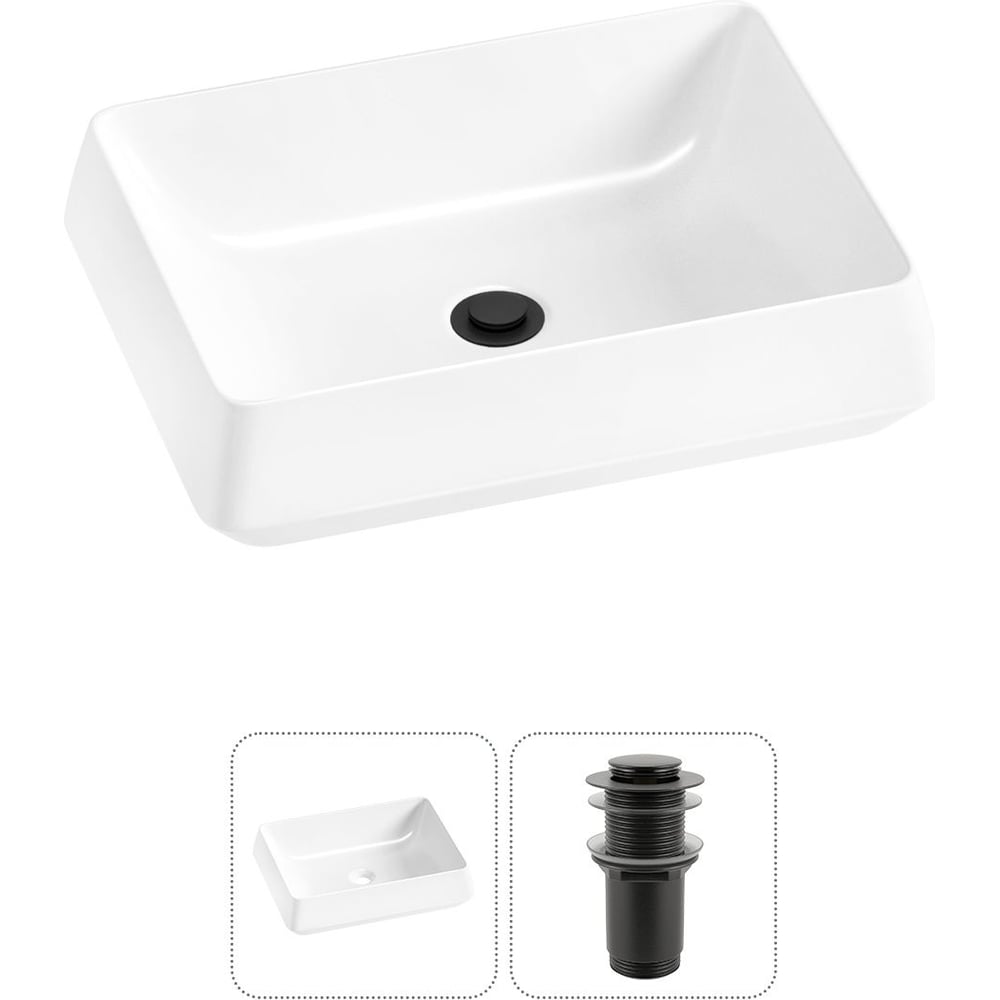 Изображение товара Накладная раковина для ванной Wellsee Lavinia Boho 50x38 см белая фарфор RefCeram