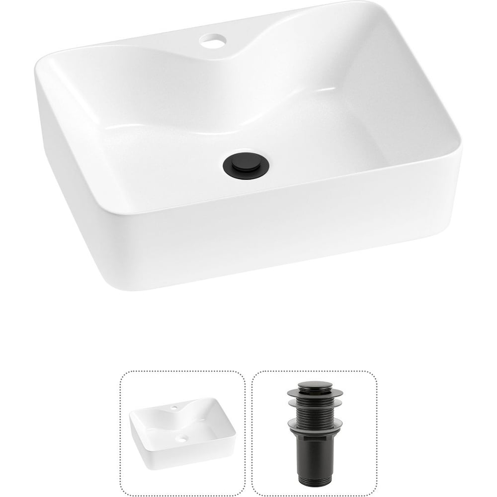 Изображение товара Комплект Lavinia Boho накладная раковина 48x37 см белая фарфор RefCeram