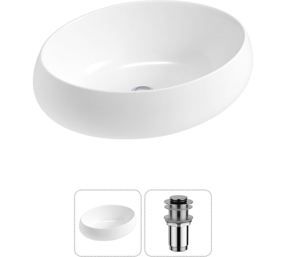 Изображение товара Комплект Wellsee 2 в 1 Lavinia Boho Bathroom Sink накладная раковина 50x36 см 20215063R