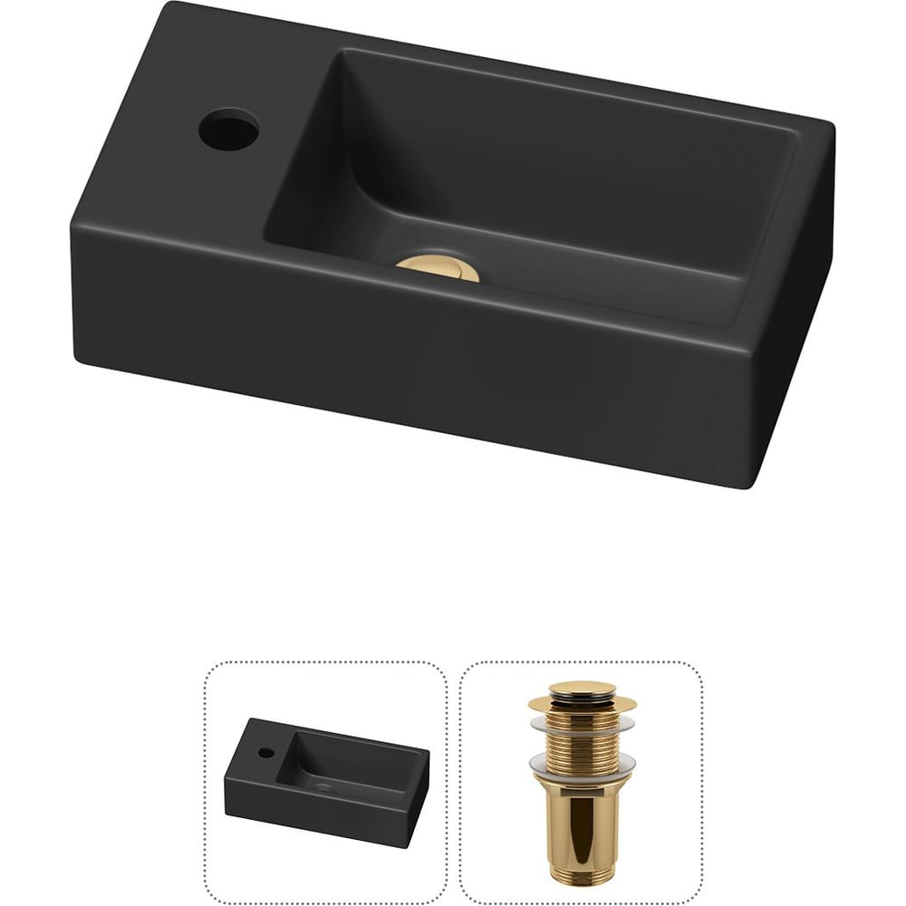 Изображение товара Комплект Wellsee 2 в 1 Lavinia Boho Bathroom Sink накладная подвесная черный матовый