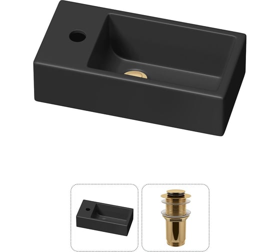 Изображение товара Комплект Wellsee 2 в 1 Lavinia Boho Bathroom Sink накладная/подвесная раковина 40x20 см 20216011R
