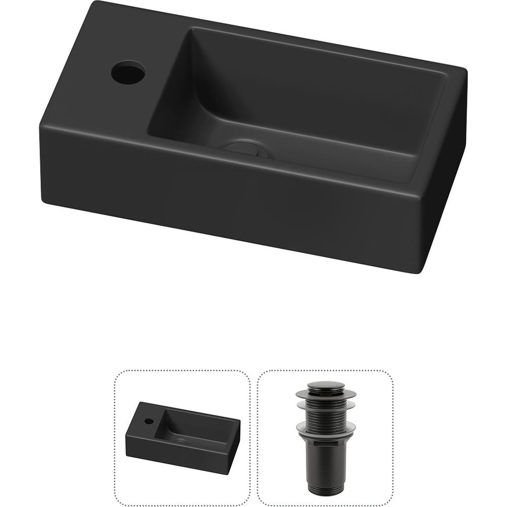 Комплект Wellsee 2 в 1 Lavinia Boho Bathroom Sink накладная/подвесная раковина 40x20 см 20216010R