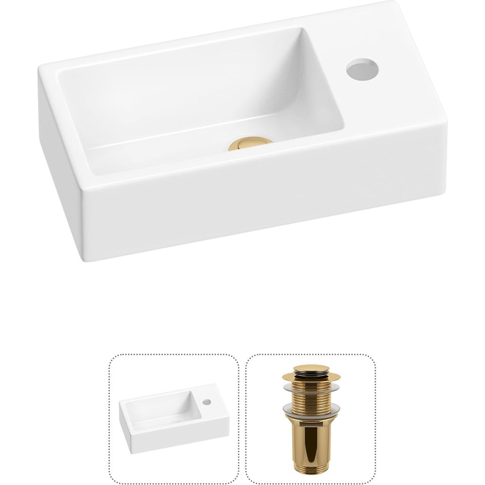 Изображение товара Комплект Wellsee 2 в 1 Lavinia Boho Bathroom Sink накладная и подвесная раковина 40x20 см
