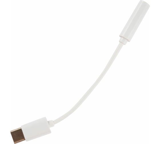 Изображение товара Переходник для наушников ОФИСМАГ с Type-C на Aux (MINI Jack 3.5 мм), Mb mObility, белый, Ут000025651 514098