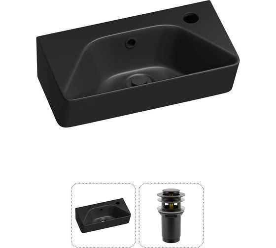 Изображение товара Комплект Wellsee 2 в 1 Lavinia Boho Bathroom Sink накладная/подвесная раковина 40x22 см 20216430R