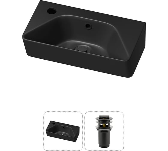Изображение товара Комплект Wellsee 2 в 1 Lavinia Boho Bathroom Sink накладная/подвесная раковина 40x22 см 20216458R