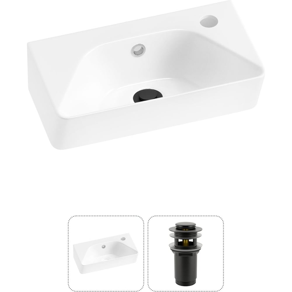 Комплект Wellsee 2 в 1 Lavinia Boho Bathroom Sink накладная/подвесная раковина 40x22 см 20216414R